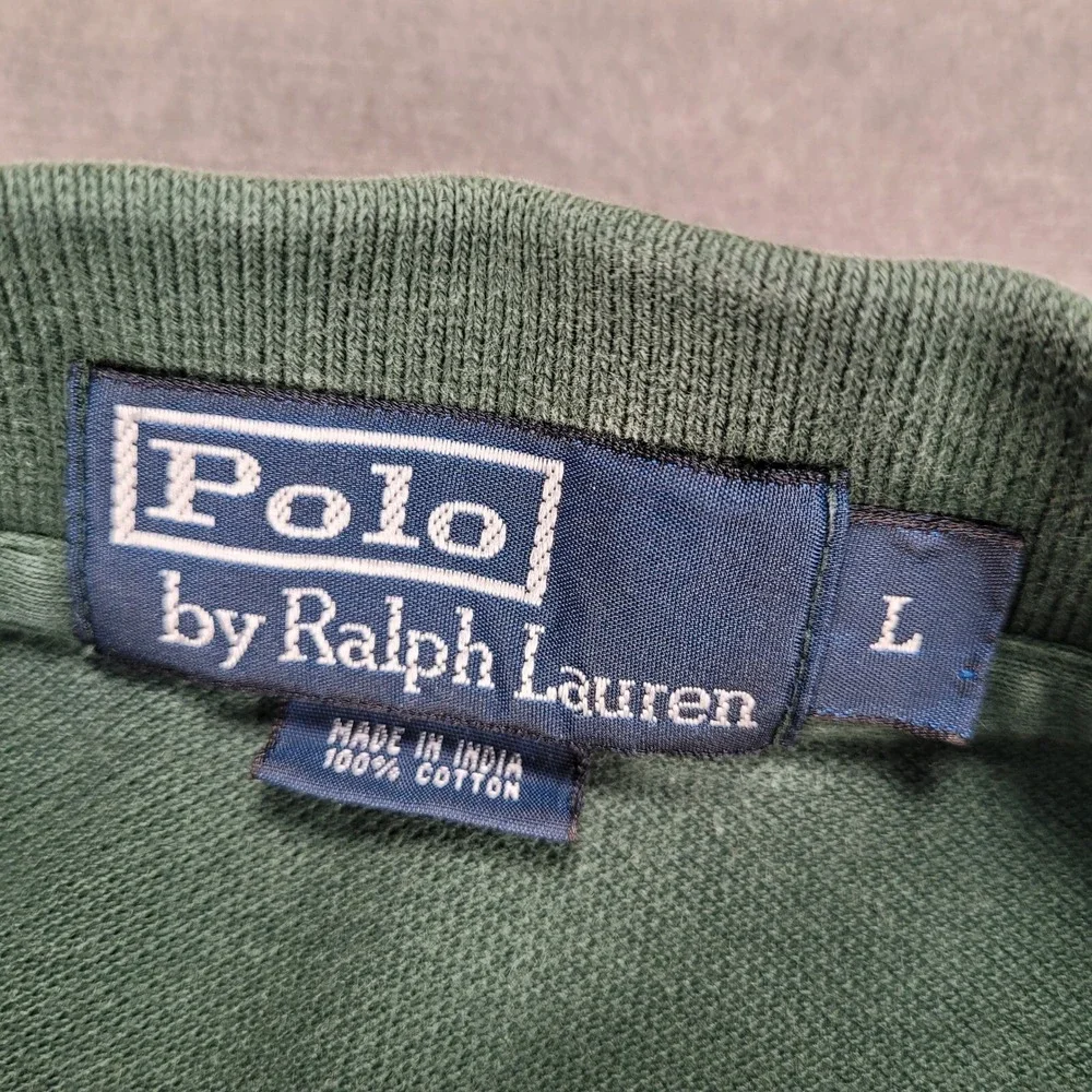 Ralph Lauren‎ Polo Big Pony Rugby Shirt Green Logo Short Sleeve L